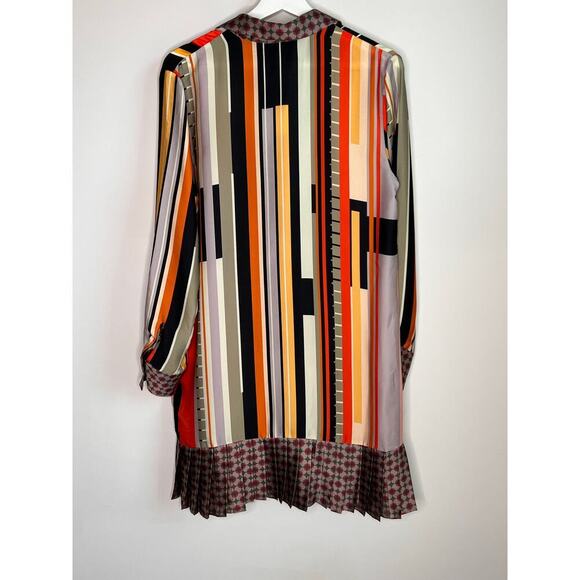 Alexis Payton Striped Long Sleeve Button-Up Shirt Dress Multi Women's Size S NWT - Picture 9 of 11